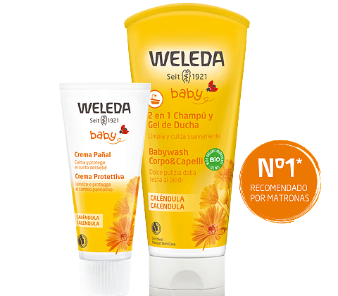 champú y gel de ducha y la crema pañal de caléndula, nº 1 precomendados por matronas