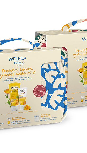 Neceser Baby diseño infantil. Crema Pañal y Champú y Gel de Ducha de Caléndula.