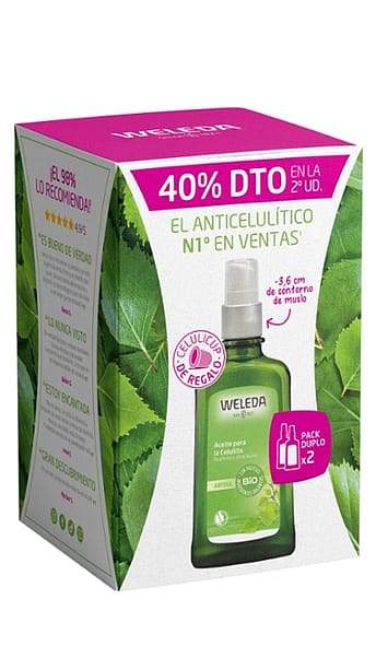 Aceite de abedul para la celulitis doble pack