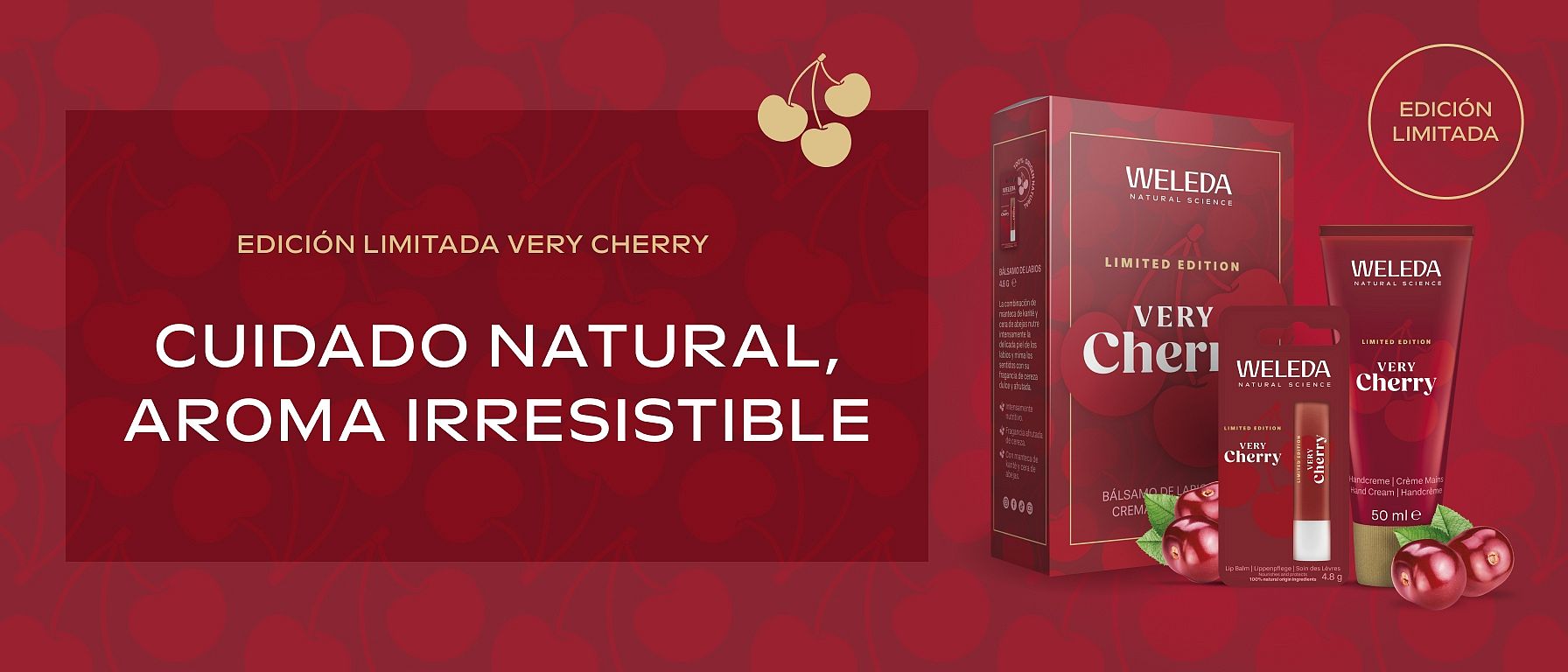 Nueva edición limitada Very Cherry, con dos productos nuevos: crema de manos y bálsamo labial