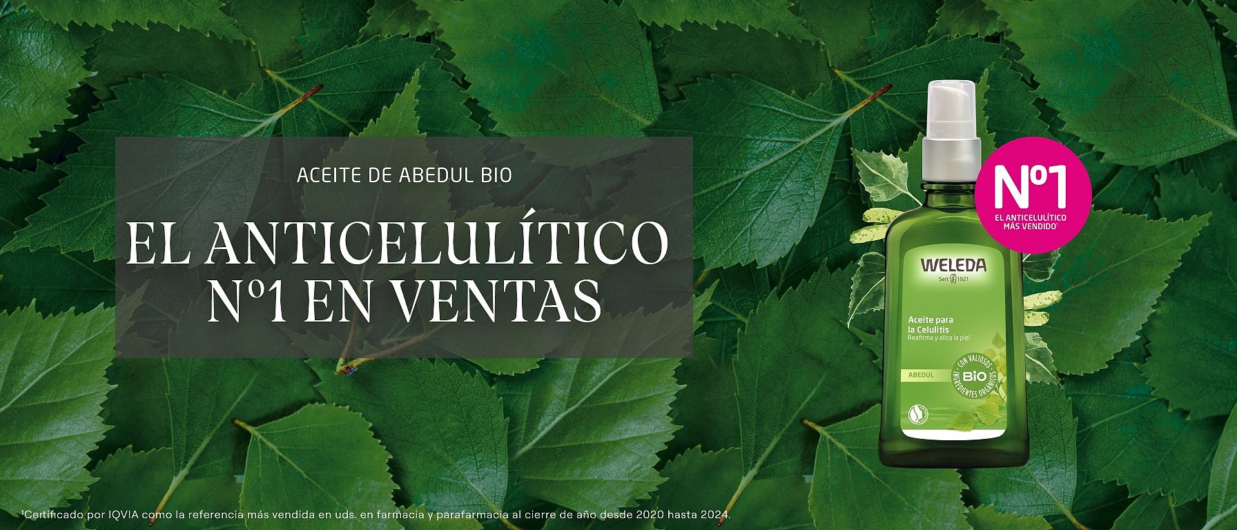 Aceite para la celulitis con un fondo vegetal
