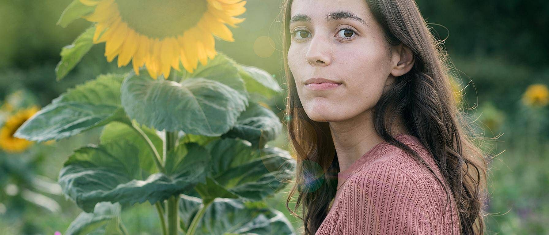 mujer girasol
