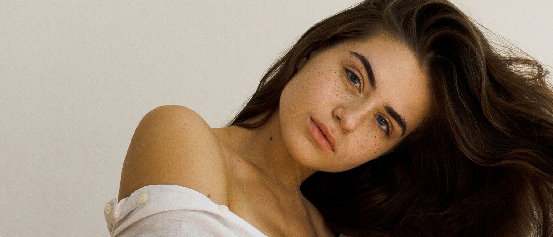 Woman with long brown hair