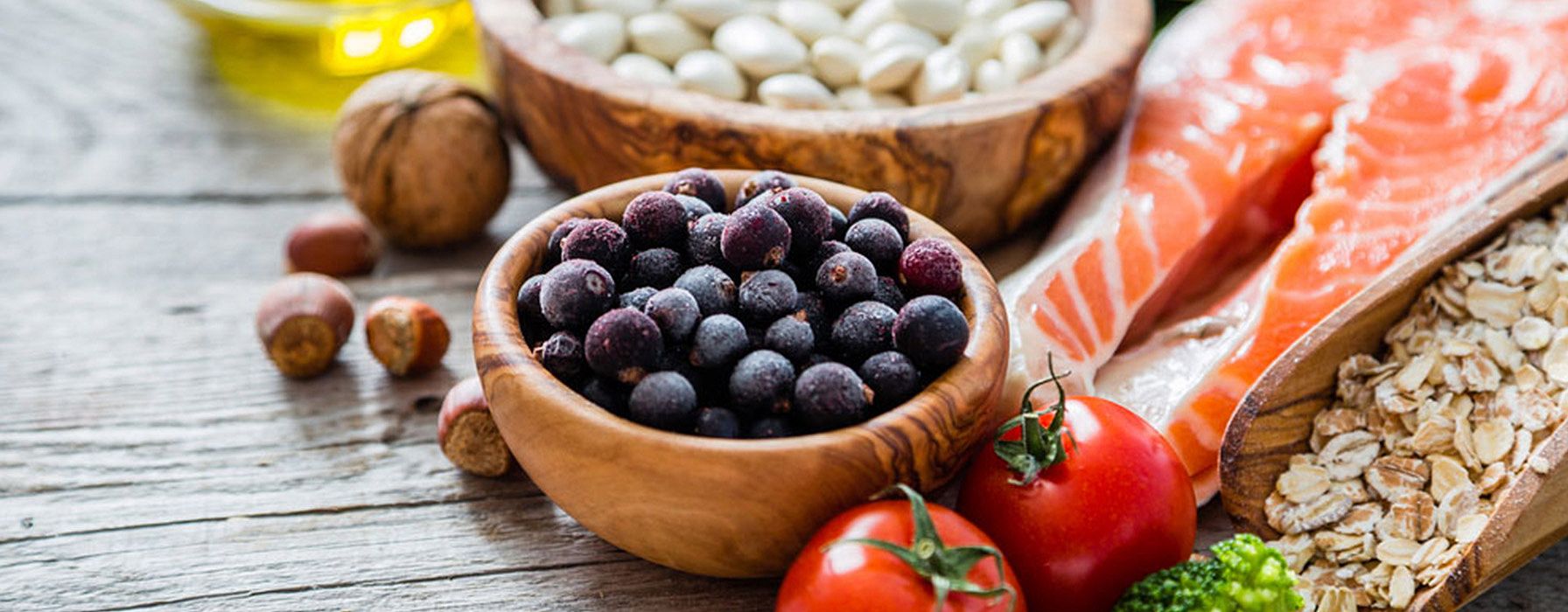 Blue berries salmon nuts