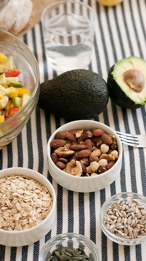 Meal table with healthy food