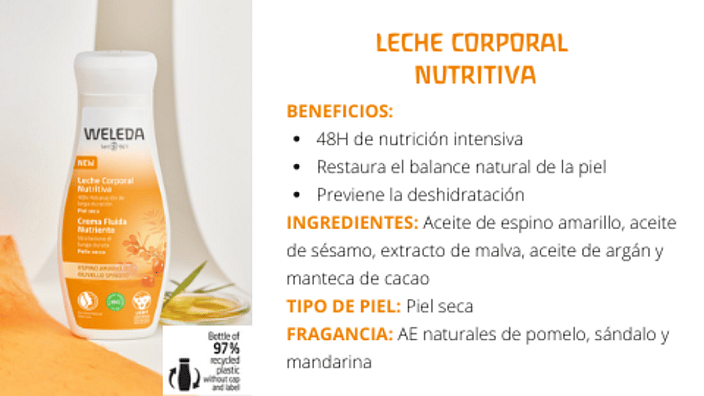Leche corporal nutritiva de espino amarillo