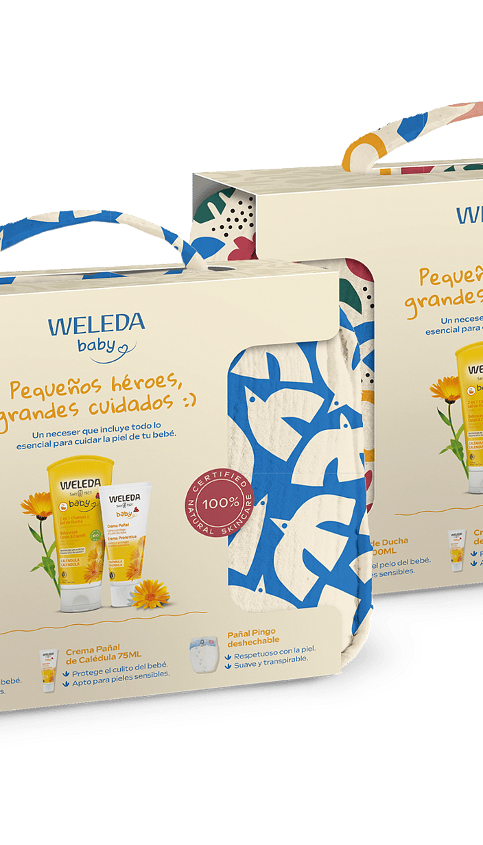 Neceser Baby diseño infantil. Crema Pañal y Champú y Gel de Ducha de Caléndula.