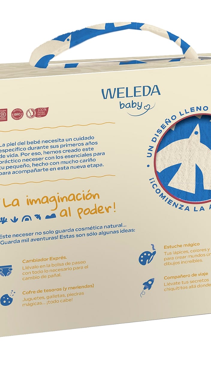 Neceser Baby diseño infantil. Crema Pañal y Champú y Gel de Ducha de Caléndula.