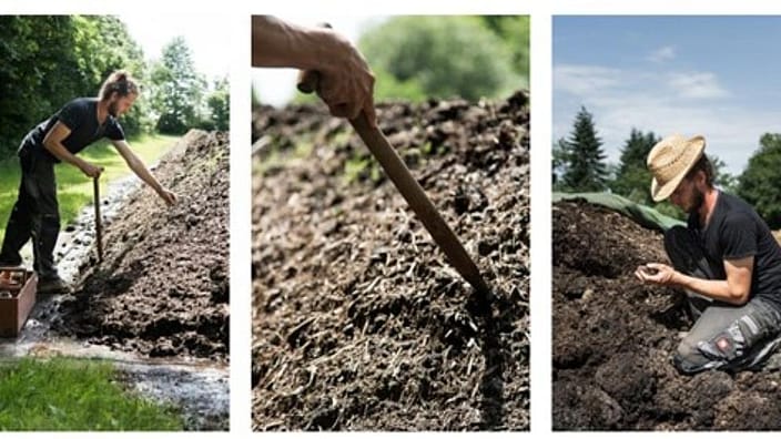 hombre trabajando la tierra en el campo