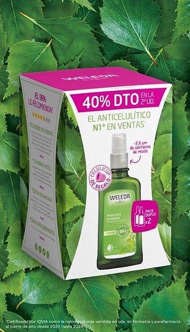 pack duplo aceite anticelulitico de abedul con celulicup de regalo de weleda