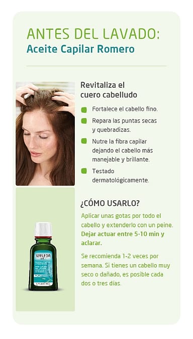 como aplicar aceite capilar de romero antes del lavado