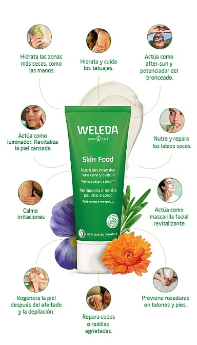 beneficios crema skin food de weleda