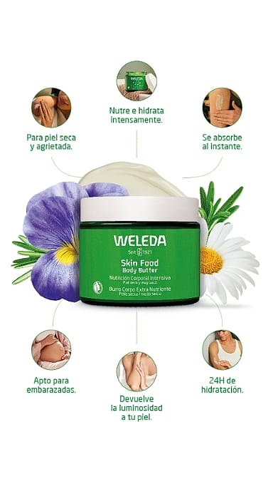 beneficios crema skin food body butter de weleda