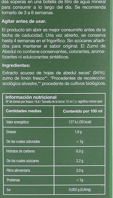 Zumo de Abedul