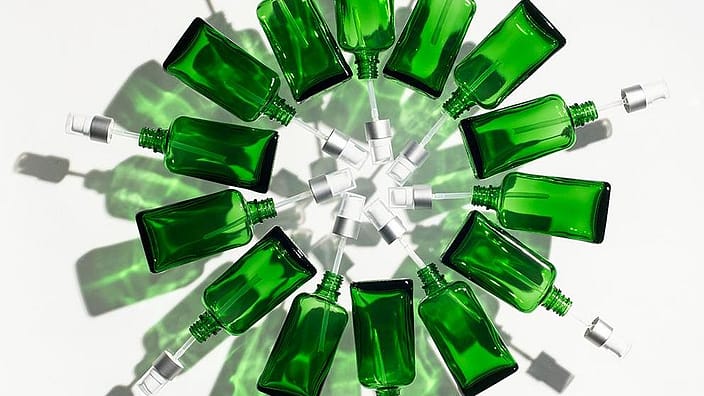 envases weleda de vidrio reciclado
