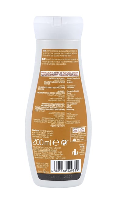 Leche Corporal Nutritiva de Espino Amarillo