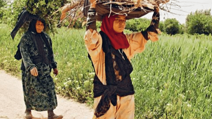 mujer trabajando campo