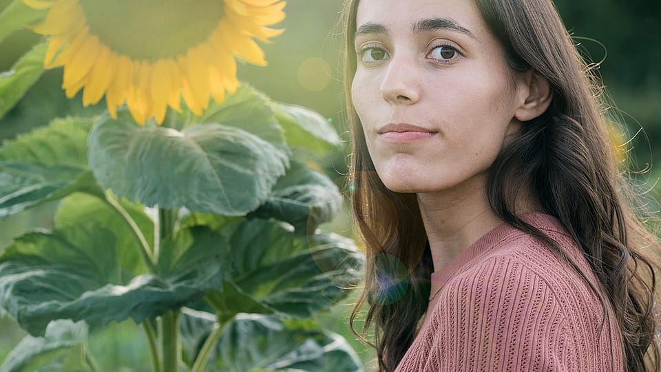 mujer girasol
