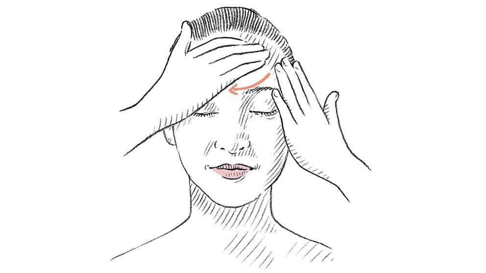 masaje facial para las arrugas de la frente