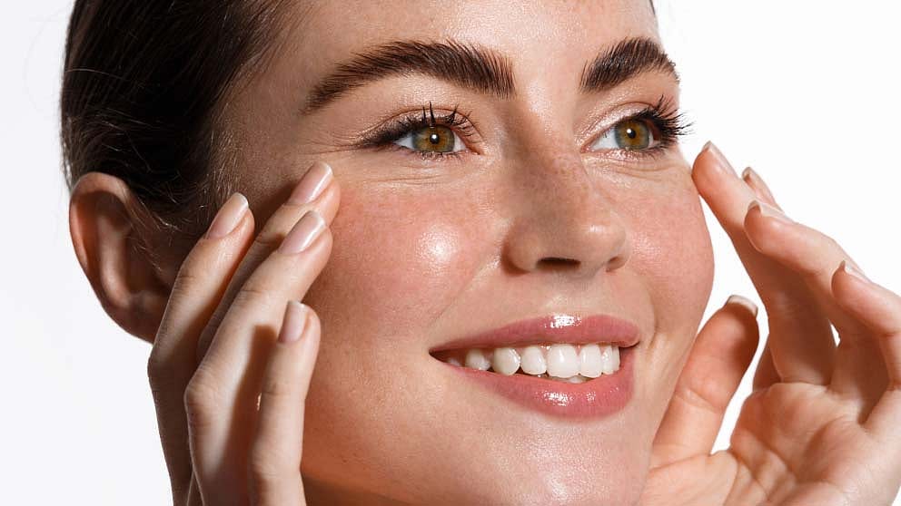 cleansing woman smiles