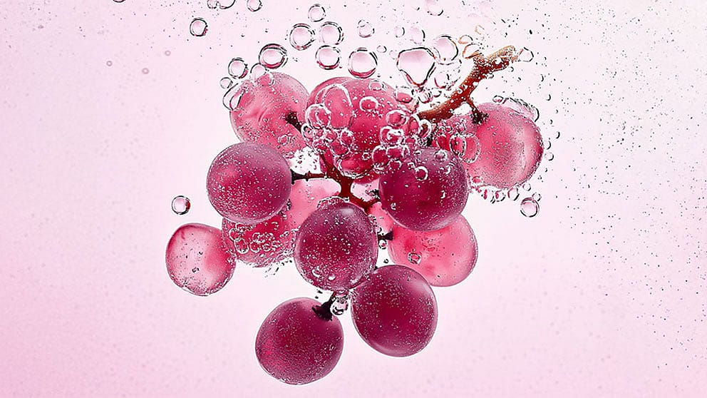 grapes in water